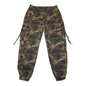 Fashion Nova Mens Camouflage Cargo Pants Size L Elastic Leg Opening